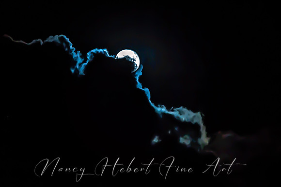 Moonrise with Silver Lining Clouds