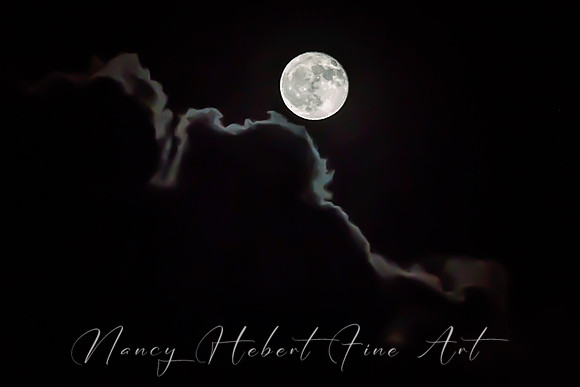 Moonrise with Silver Lining Clouds
